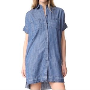 Madewell Denim Drop Hem Dress Short Sleeve XS